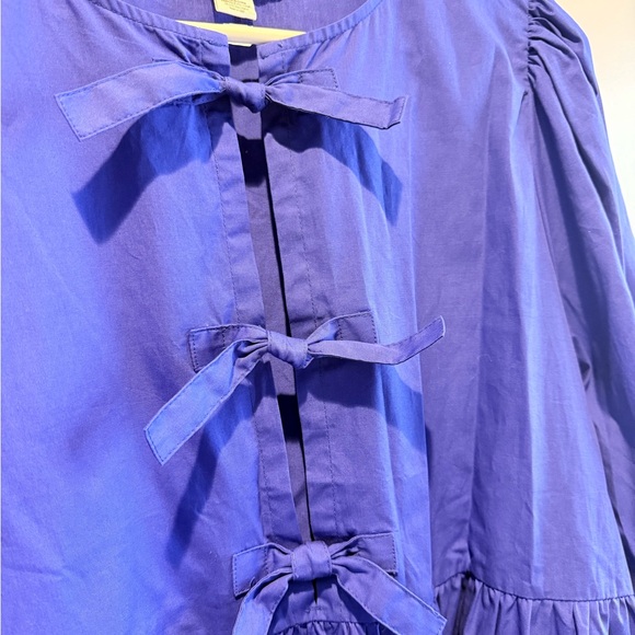 Vibrant Blue Women’s Dress with Bow Details - Picture 5 of 11